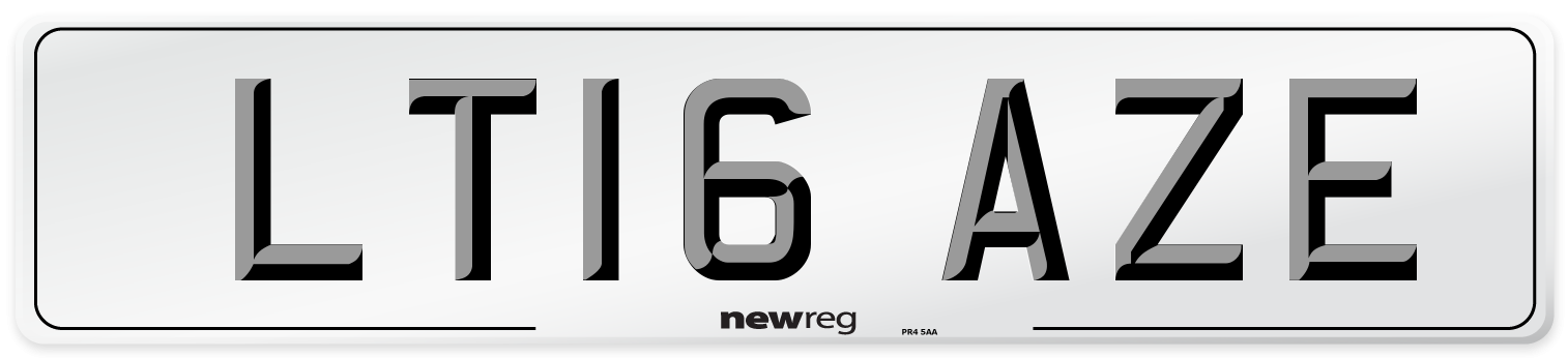 LT16 AZE Number Plate from New Reg